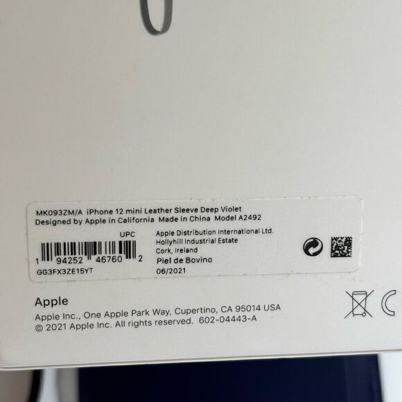 Apple Leather Sleeve case MagSafe for iPhone 12 mini deep violet new - Picture 9 of 11